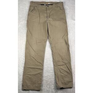 Carhartt Pants Men’s Sz 38x36 Brown Relaxed Fit Fleece Lined side pocket Work